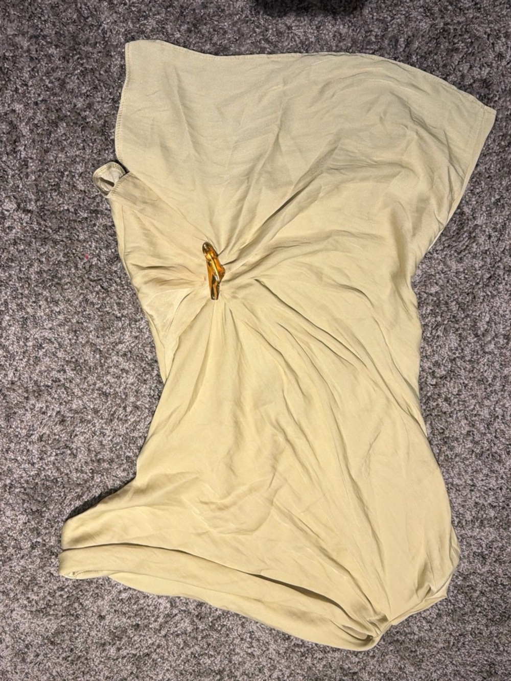 Zara Pale Yellow Draped Camisole with Side Knot - Picture 3 of 6